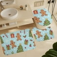 thumbnail image 4 of Christmas Tree Gingerbread Man Bathroom Rugs Set Candy Cane Toilet Mat Set 3 Piece Absorbent Washable Toilet Cover U Shaped Toilet Mat for Bathroom Decor Accessories 20"x32", 4 of 8