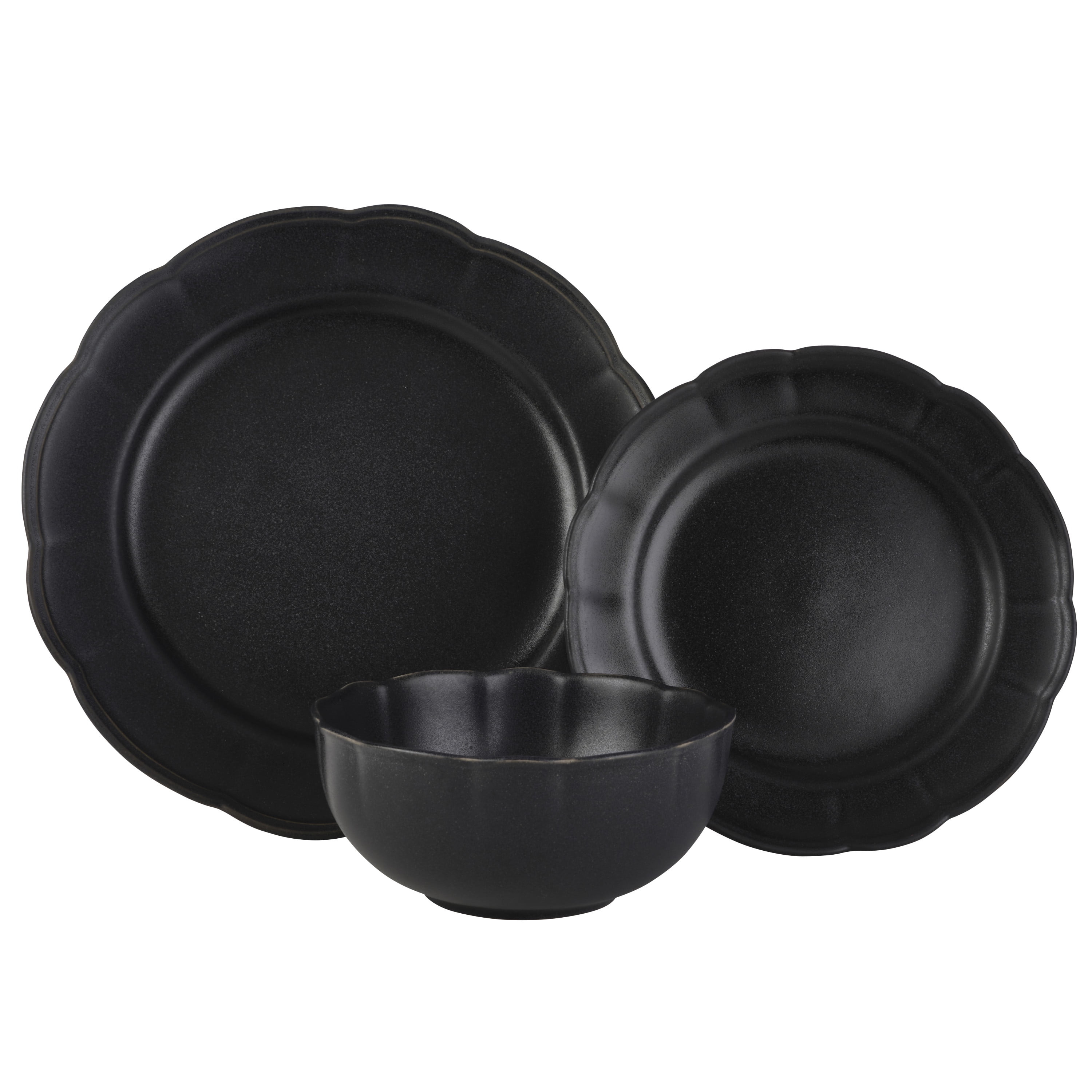 Set de 12 platos negros 21 cm H&M HOME