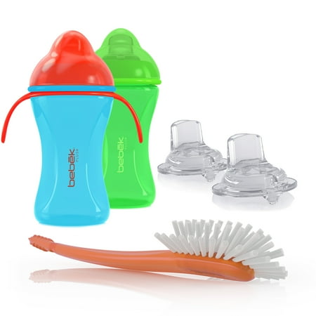 Bebek® (1) Soft 8oz and (1) Flexible Spout 5oz Baby Cup with extra Spouts (set of 2) and. Bebek® Baby Bottle Brush Combo