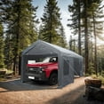 thumbnail image 2 of 12x20 feet party tent heavy duty outdoor portable garage ventilated canopy carports car shelter, 2 of 9
