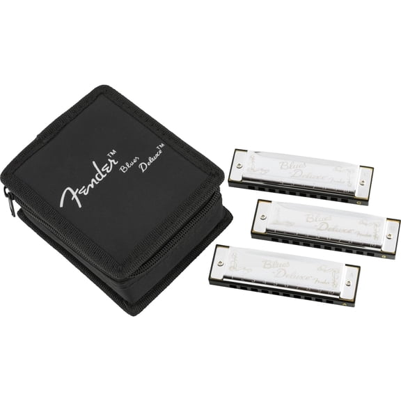 Harmonica Fender Blues Deluxe, paquete de 3 con funda (C, G, A)