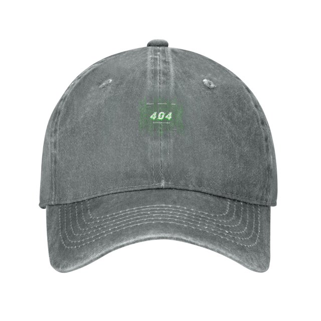 ZICANCN 404 Code Internet Adjustable Baseball Cap Women, Hats for Men Adult Washed Cotton Denim Baseball Caps Fashion Gray