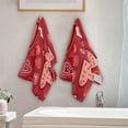 thumbnail image 3 of Coolnut Unique Valentine's Day Symbols Hand Towels 2 PCS, Red Heart Kitchen Towel Ultra Soft and Highly Absorbent,Decorative Fingertip Face Towel for Bathroom Hotel, 28.3"x14.4", 3 of 5