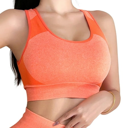 

huanledash Sports Bra Push Up Breathable Comfortable Elastic Intimacy Support Breast U Neck Wide Shoulder Strap Sports Vest Bra Daily Wear Clothes
