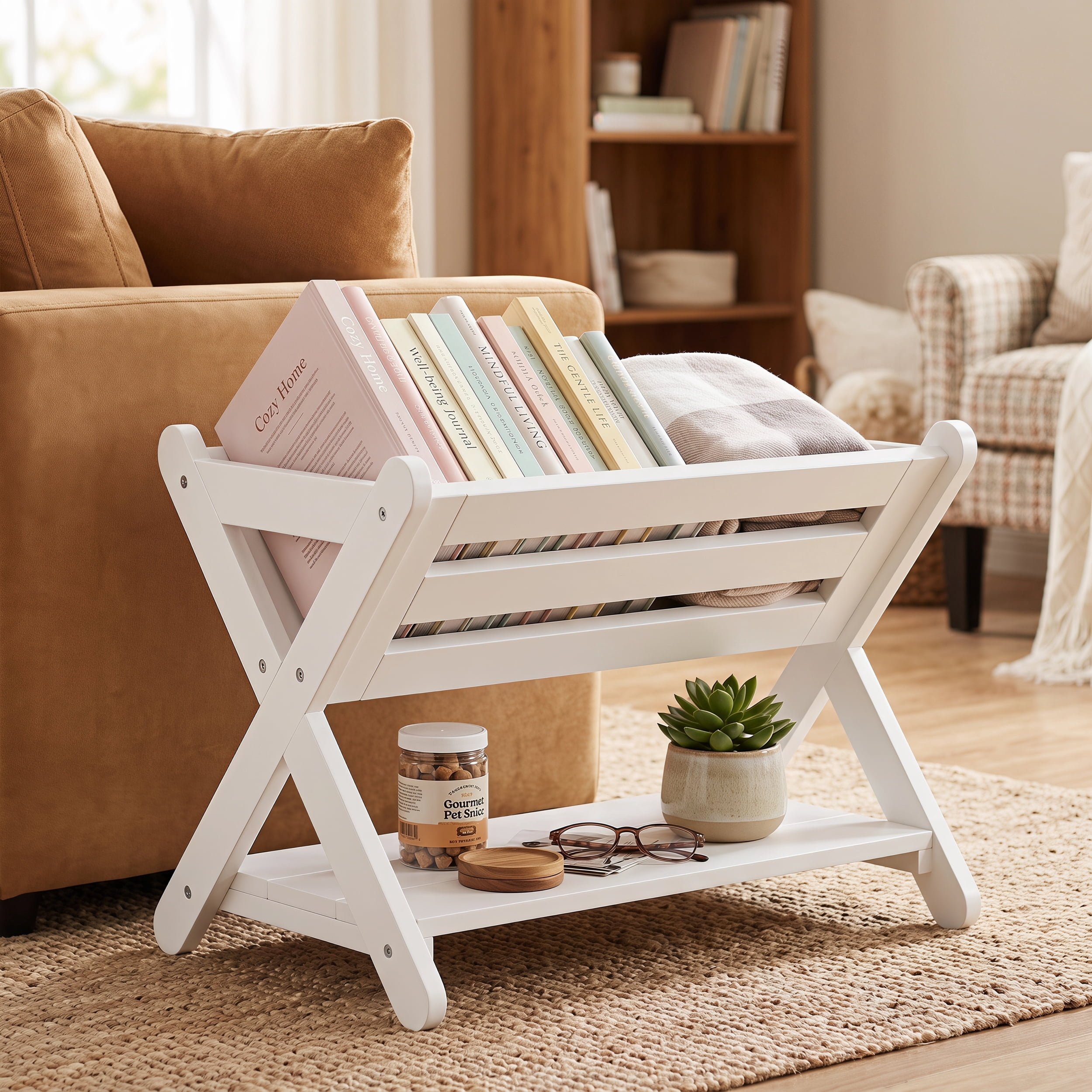 3 Sprouts Recycled Fabric Kids Book Rack Storage Bookshelf