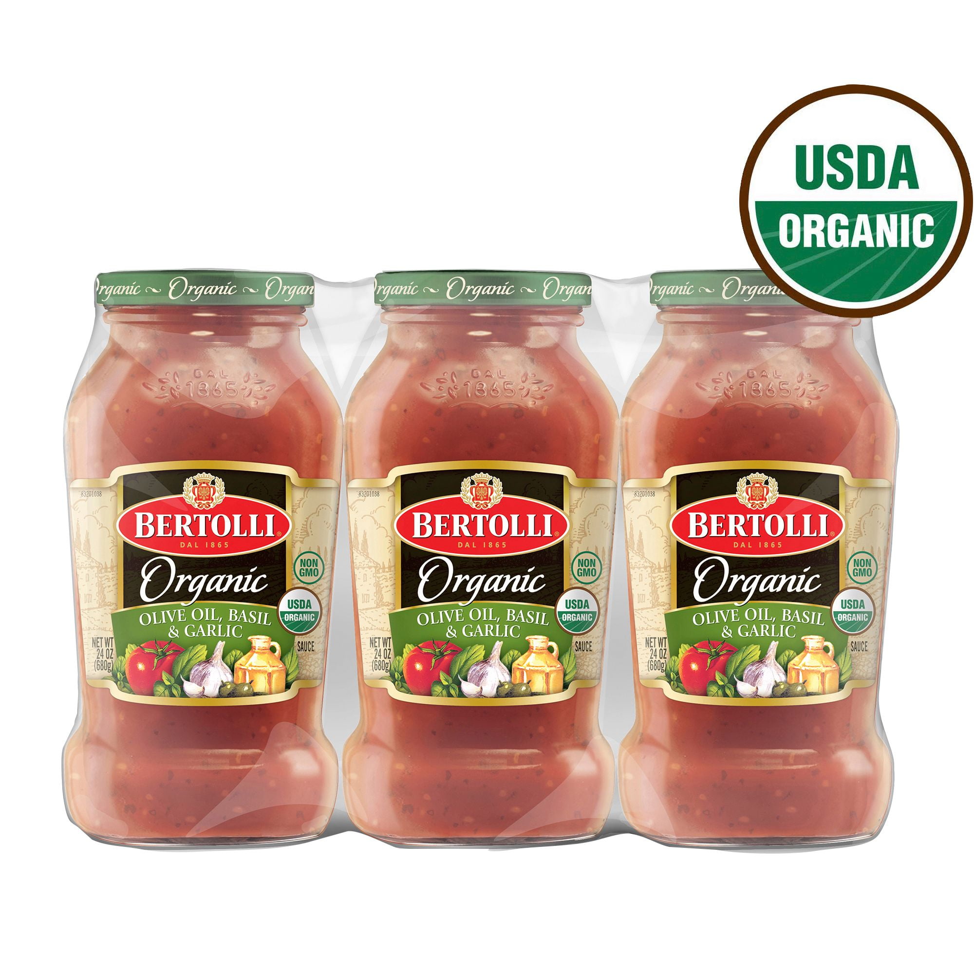 Bertolli Olive Oil, Basil & Fresh Garlic Sauce, 3 Ct./24 oz