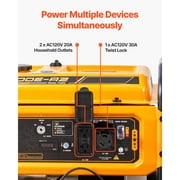 KFFKFF Portable Dual Fuel Generator, 4650W Peak Gasoline Power & 4130W Peak LPG Power, Home Backup Generator with Electric Start, Gas and LPG Compatibility, CO Detection, 20A & 50A Outlets