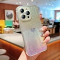 thumbnail image 5 of for iPhone 15 ProMax Case Holographic Iridescent, Cute Gradient Glitter Bling Clear Phone Case with Camera Lens Cover Soft Silicone Bumper Shockproof 15 Pro Max Case for Women (Purple Heart), 5 of 10