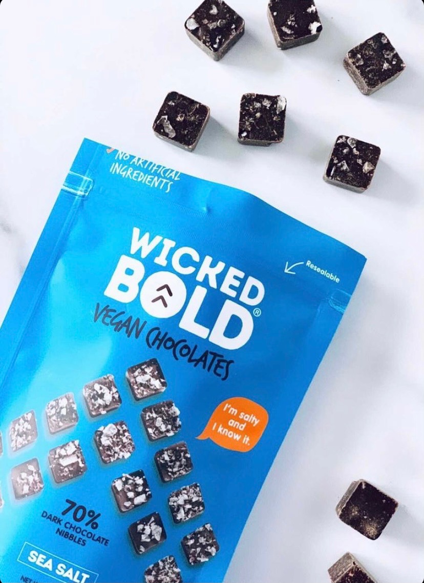 Wicked BOLD 70% Sea Salt Dark Chocolate Candy Individual Pack 2.5oz, 28 Pieces