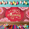 thumbnail image 5 of Floral Design I Love Mommy Decorative Mother's Day Banner for Family Celebration Indoor Decoration Party Backdrop, 5 of 9