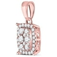 thumbnail image 2 of FB Jewels 14kt Rose Gold Womens Round Diamond Rectangle Cluster Pendant 1/4 Cttw, 2 of 2