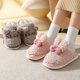 thumbnail image 4 of Zapatillas de algodón con lazo y orejas de conejo para mujer en casa en invierno, suela suave antideslizante gruesa, peludas, lindas y atractivas, zapatillas de mujer para parejas en casa, 4 of 5