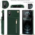 thumbnail image 4 of Crossbody Phone Case for iPhone Xs/X Case with Card Holder for Women,iPhone Xs Case Wallet with Strap Lanyard for Men,PU Leather Magnetic Clasp with Kickstand 5.8",Green, 4 of 18