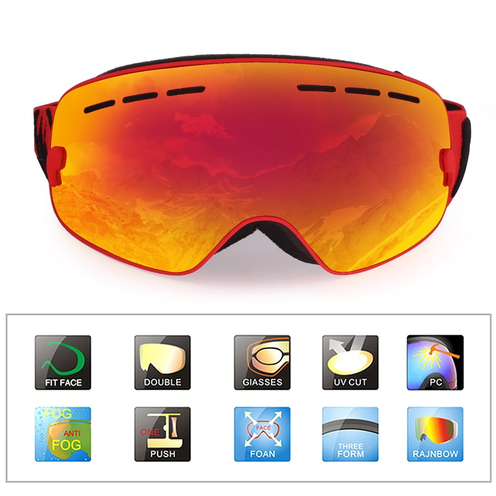 OUTAD Children Ski Goggles, Durable Snow Ski Goggles Double Lens Anti-fog Windproof Mask Glasses by