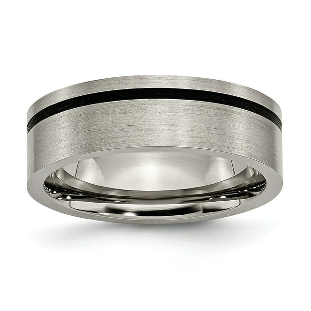 Titanium Black Rubber 7mm Band Ring Wedding Type Of