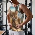 thumbnail image 5 of Lsque Relaxing Cat With Orange Juice Pattern Mens Tank Tops Muscle Athletic Quick Dry Sleeveless Workout Fitness T Shirts Beach Tank Top, Loose-fit Sleeveless Shirt for Men-X-Large, 5 of 7