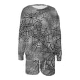 thumbnail image 3 of Halloween Sweat Shorts Sets Womens Pumpkin/Ghost/Bats Printed Funny Cute Holiday Party Outfits Two Piece Sweatsuits (XL, Gray 01), 3 of 3