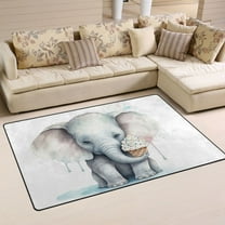 Elephant Ice Cream Area Rug Washable Floor Carpet Mat 60 x 39 inch for Bedroom Living Room Kids Room Home Decor
