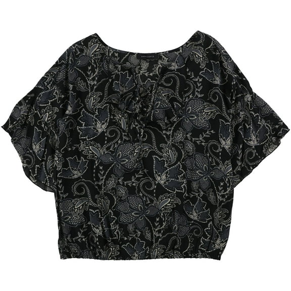 Sanctuary Clothing Womens Nicola Ruffled Pullover Blouse, Black, Small