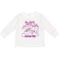 thumbnail image 3 of Inktastic My Aunt Loves Me Unicorn Girls Long Sleeve Toddler T-Shirt, 3 of 5