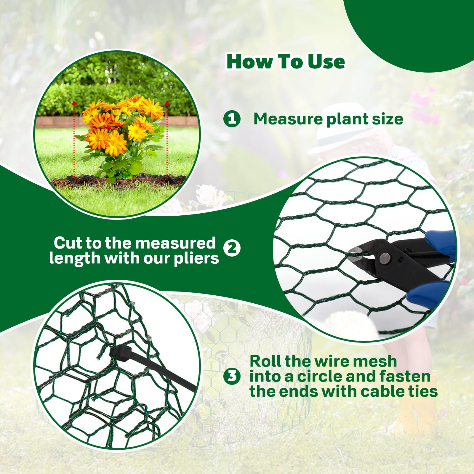Green Chicken Wire Fencing, 15.7in(H) x 39.4 ft(L) Hexagonal Galvanized PVC Coated Netting Fence for Crafts, Poultry, Garden