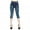 Dark Blue, variant on Summer Jean High Waisted Capri Cargo Pants for Women Blue Seven Elastic Women's Hollow Out Printed Waist Like