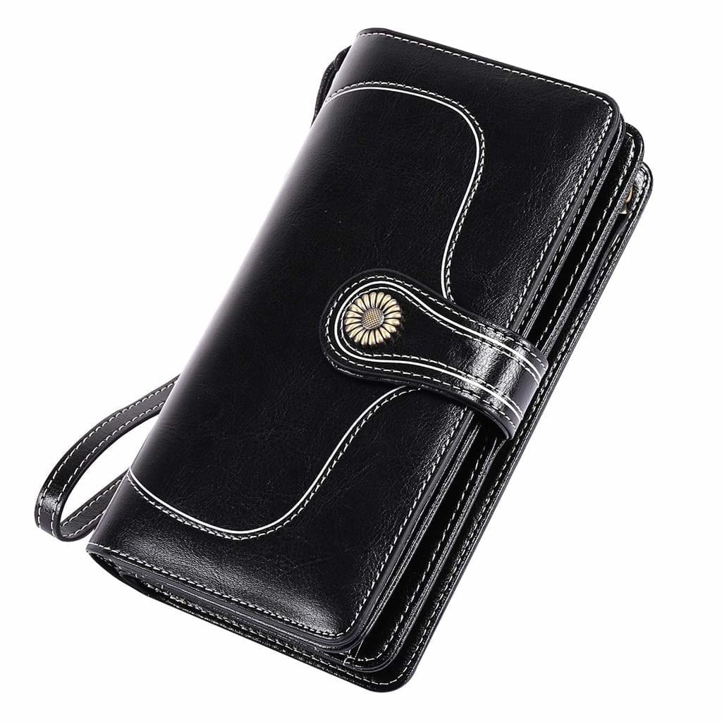Wallet women leather large wallet women large many compartments with mobile phone compartment