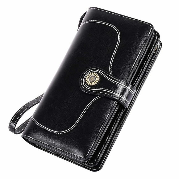 Wallet women leather large Wallet women large Many compartments with cell phone pocket, women wallet