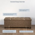 thumbnail image 4 of BELLEZE Button-Tufted Faux Leather Storage Ottoman Bench - Brentwood (Rustic Brown), 4 of 7