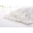 thumbnail image 6 of Pom Poms Pillowcases with Long Ruffles Ivory Pillow Shams Cotton Pillow Covers Queen Size 20"X30" Farmhouse French Country 2-Pack, 6 of 8