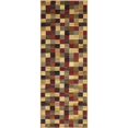 thumbnail image 1 of Unique Loom Barista Geometric Squares Area Rug 2' 2 x 6' Runner Multi/Beige, 1 of 1