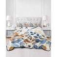 thumbnail image 3 of Orange Blue Botanical Twin XL Size Down Alternative Comforter, Lightweight Comforter Quilt Bedding Set with Pillow Shams Fall Eucalyptus Leaves All Seasons Bed Comforter Duvet Insert 68"x98", 3 of 7