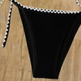 thumbnail image 7 of ZQGJB Women's Triangle Bikini Tie Side Whip Stitch String Bikini Sexy Summer Two Piece Swimsuit Bathing Suits(Black,S), 7 of 7