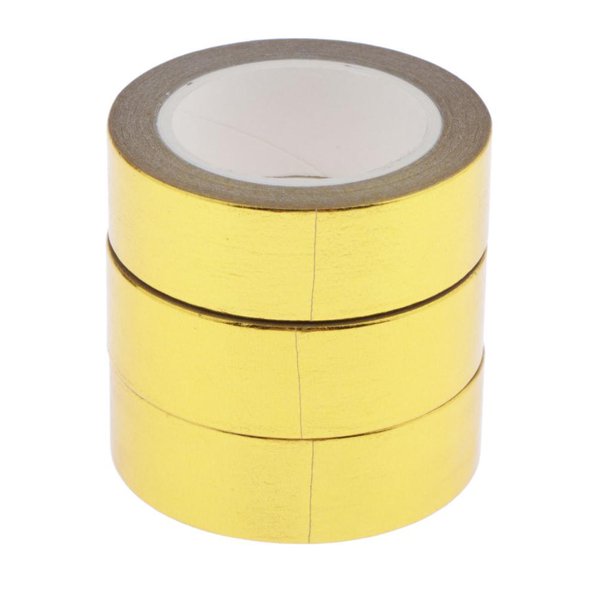 Cinta Metálica de Papel Washi De 3 Cintas De Papel De Aluminio Washi, Cintas Decorativas De Enmascarado De Washi Para Planificadores De Decoración De Bricolaje Scrapboo Magideal Cinta Metálica de Papel Washi
