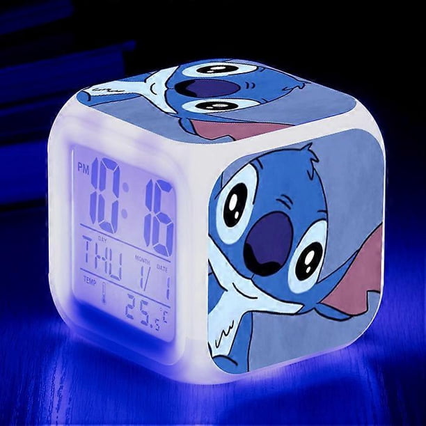 Stich Clocks Disney Stitch Alarm Clocks Night Light Color Change 7 Led Desk Home ...