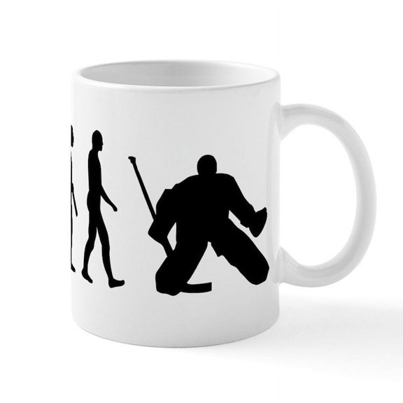 CafePress - Evolution Hockey Goalie Mug - 11 oz Ceramic Mug - Novelty Coffee Tea Cup