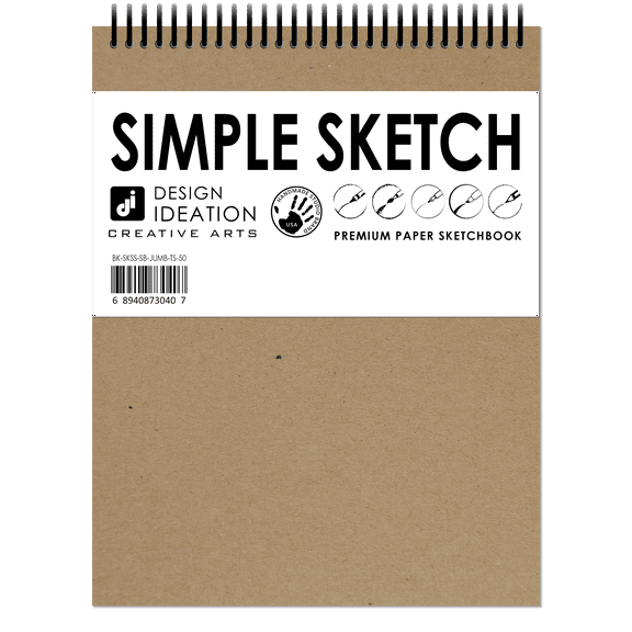 SIMPLE SKETCH Sketchbook : Spiral Bound. Journal Style. Multi-media Book. (8.5" x 11") 25S