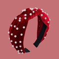 thumbnail image 1 of Calsgkspray Diadema para el cabello roja Diadema con perlas anudadas Accesorios dorados Pinza para el cabello con perlas Pinzas para el cabello a granel Pinzas para el cabello Diadema roja Mujeres Dia, 1 of 5