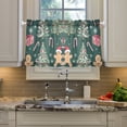 thumbnail image 6 of Yayeee Kitchen Curtains Tier Pair Light Filtering 27"x36" Rod Pocket Short Cafe Window Panel, Red Christmas Gingerbread, 6 of 7