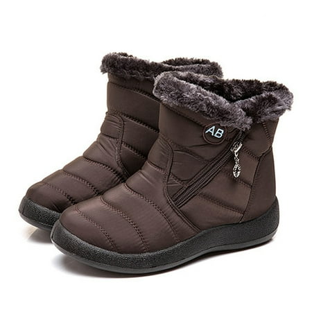 

Winter Plus Size Women S Boots Thickened And Fleece Short Boots Brown 37 Women S Cold Weather Boots Plush Lined Waterproof Winter Boots