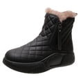 thumbnail image 3 of Botas de nieve para mujer, impermeables, con forro cálido, botas de senderismo de invierno, zapatos de tobillo antideslizantes para exteriores, Negro SM SunniMix botas de nieve, 3 of 8
