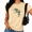 Apricot, variant on Women's Outdoor Pond Calm Frog Circular Ripple Shadow Nature Graphic Short Sleeve T-Shirts white Tops