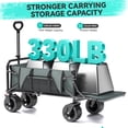thumbnail image 5 of Vecukty Collapsible Camping Garden Wagon, All-Terrain Tank Wheels for Camping With Extended Tailgate, Sports, Shopping, Beach, Support Up to 330lbs, Gray, 5 of 11