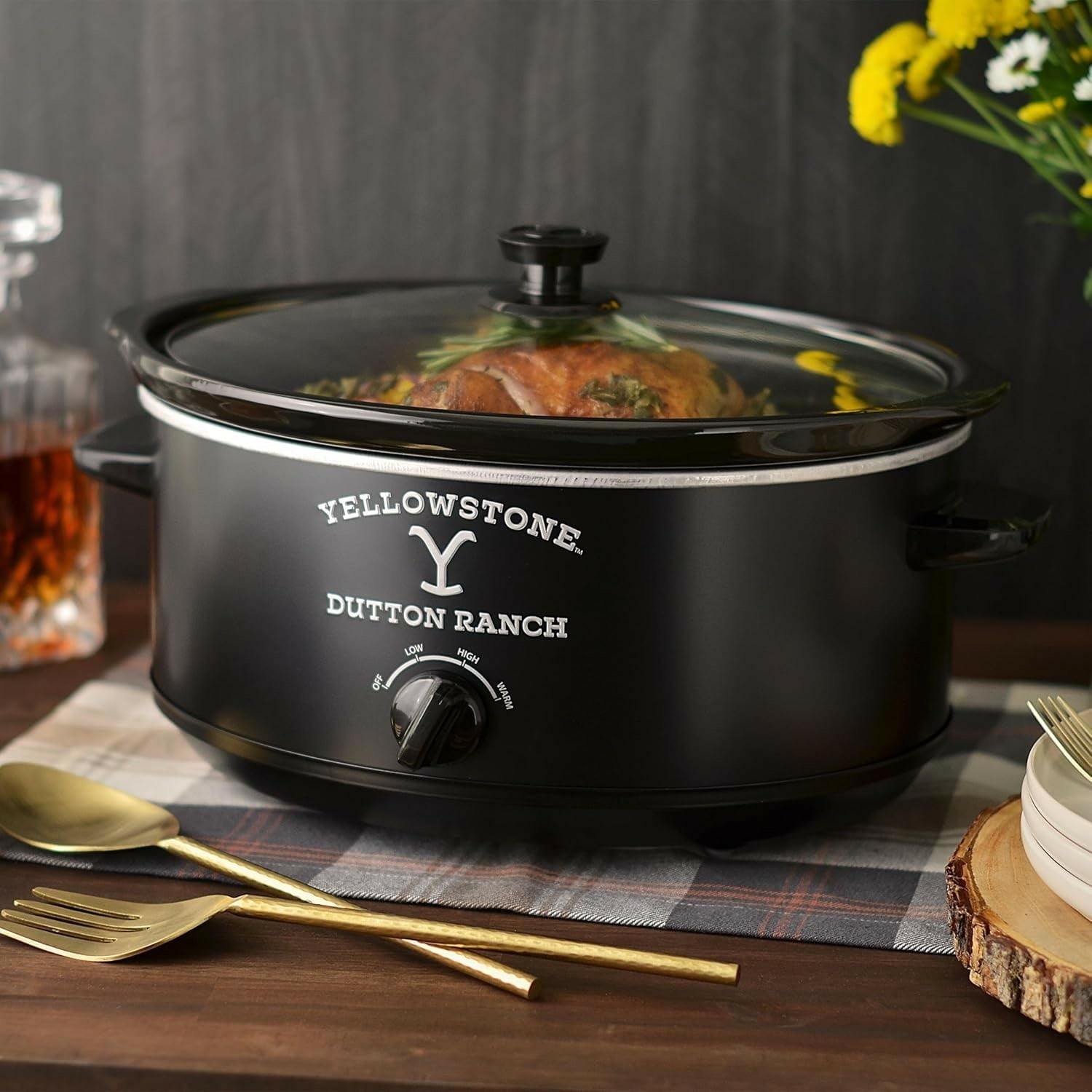 Yellowstone 7QT Slow Cooker in Matte Black