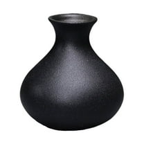 HOOWIFFY Black Ceramic Vase for Plants, Home Decor, Flower Pot, Modern Ornamental Plant Holder