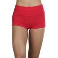 thumbnail image 4 of ToBeInStyle Women's Wide Waistband Rollover Yoga Shorts - Classic Red - L, 4 of 4