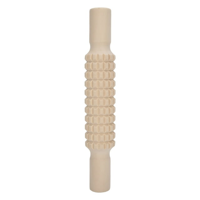 Pottery Clay Roller, Stick Shape Rolling Pin, Wooden Mudboard Forming Pottery Tools For Craft Clay Stripe Type,Lattice Type