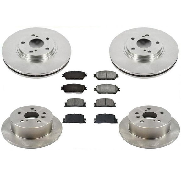 Fits For 2002-2003 Lexus ES300 Front & Rear Brake Rotors and Ceramic Pads