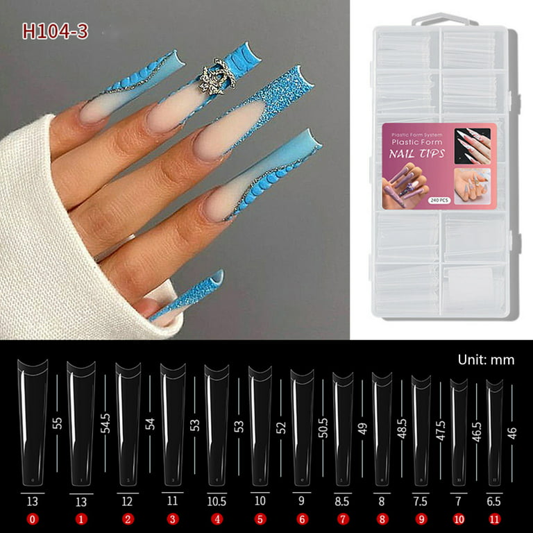 Allkem Soft Gel Full cover Nail Tips and UV Glue Gel Kit with Portable UV  Light 240PCS Short Stiletto & Medium Square Shape soft gel nail extension  Kit 