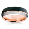 thumbnail image 2 of Rose Gold Tungsten Wedding Band Black Tungsten Ring Anniversary Ring 6mm Black Tungsten Ring Comfort Fit Band, 2 of 2
